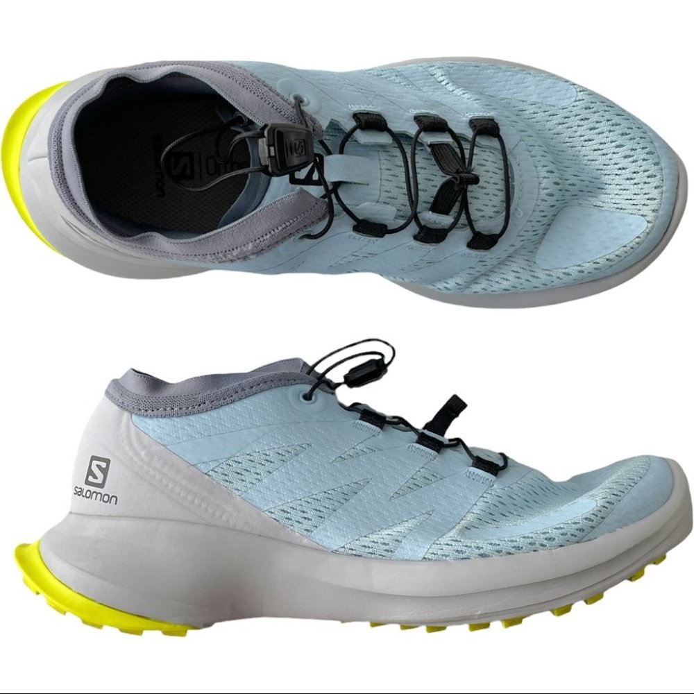 Salomon Sense Flow Shoes Turquoise White Yellow Womens 6